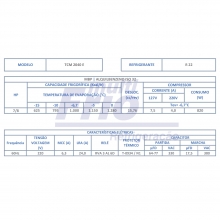 Motor Compressor Elgin 7/8 HP - TCM 2040 E - R22 - 220V - 60Hz - Média