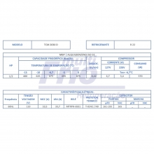 Motor Compressor Elgin 1/2 HP - TCM 2030 D - R22 - 110V - 60Hz - Média