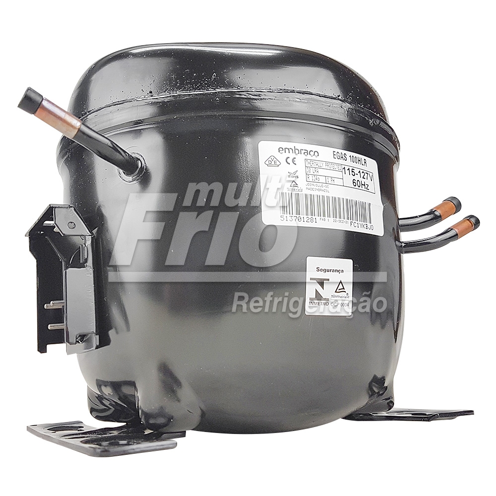 Motor Compressor 1/3 HP Embraco EMR 100 HLC 110V R134 (Antigo EGAS 100 ...