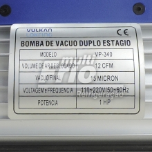 Bomba de Vácuo 12 CFM Duplo Estágio Vulkan