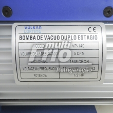 Bomba de Vácuo 5 CFM Duplo Estágio Vulkan